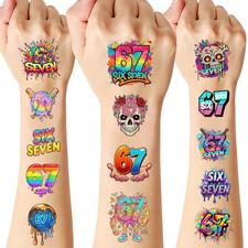 180PCS - 6 7 Temporary Tattoos, 6 7 Birthday Decorations, 67 Valentines Gift, Dr