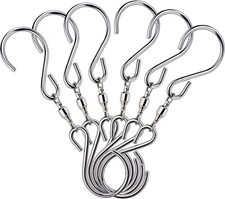 Heavy-Duty Dual Swivel S Hooks - 6 Pack for Indoor & Outdoor Organization