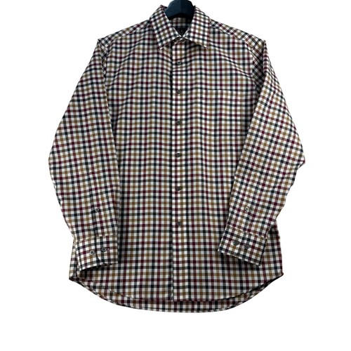 Jos A Bank Traveler Mens Small Plaid Checkered Button Up Long Sleeve Shirt - Picture 2 of 3