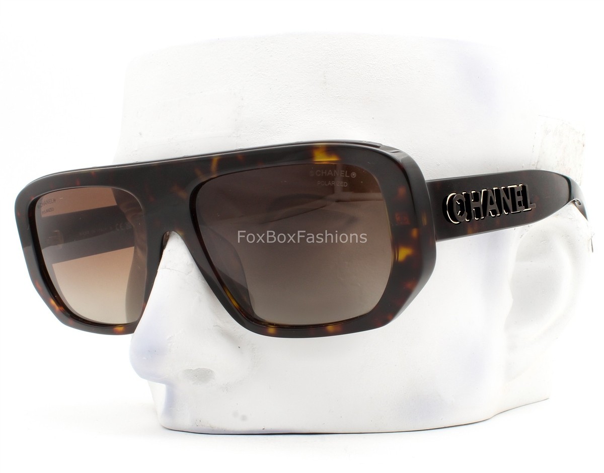 Chanel Sunglasses ch5556-U 1827/S9 Brown Gold Outline Logo