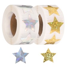 1000pcs Gold/Silver Star Stickers 1" Self-Adhesive Stickers Label