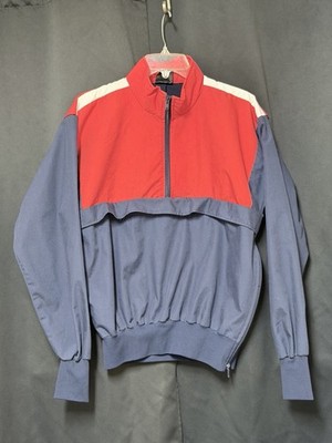 Odlo Colorblock Track Jacket Red Blue White Men's M Zip Pockets Elastic Waist