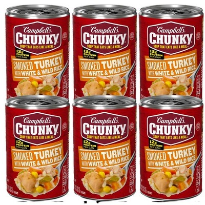 Campbell s Chunky Soup, Smoked Turkey With White & Wild Rice, 18 Oz. (6 Cans)
