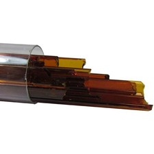 Oceanside Noodles Approx.3/16"W.x17"L. Dark Amber Transparent 5OZ. Tube 96 COE