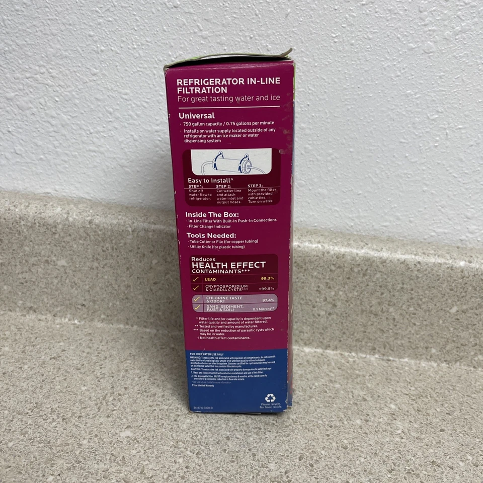 NEW 3M Filtrete Universal In Line Refrigerator Filter 6 Months 4IL-CLC-S01 HTF - Image 3 of 4