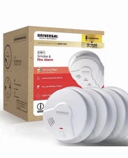 UNIVERSE (3-Pack) Hardwired & 10-Year Battery Backup SMOKE & FIRE ALARM 