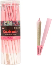 Pink Pre Rolled Cones 1 1/4 Size – 100 Count Stylish Unbleached Pink Rolling Pap