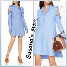 New BCBG MAXAZRIA SIZE XXS JESSEE COLD-SHOULDER BUTTON DOWN SHIRT DRESS