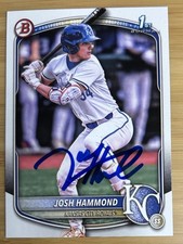Josh Hammond Signed Auto IP 2025 Bowman Draft 1st Rookie Card Kansas City Royals. rookie card picture