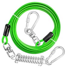 Dog Tie Out Cable, 10/15/20/30/40/50/70/100/150FT Runner Cable with 10FT Green
