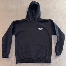 Universal Studios Hollywood Logo All Black Hoodie Gildan Soft Style Size Medium