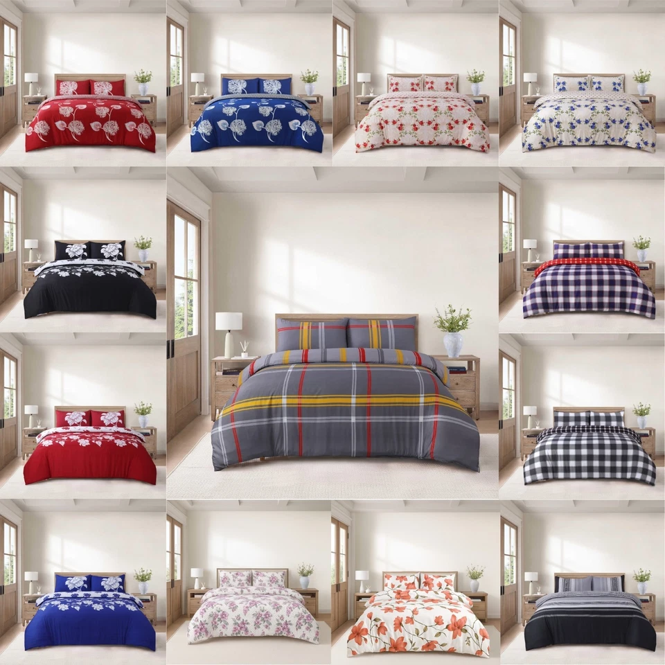 HADI LONDON 4 Piece Printed Duvet Quilt Cover Luxury Bedding Set Single Double King Sizes