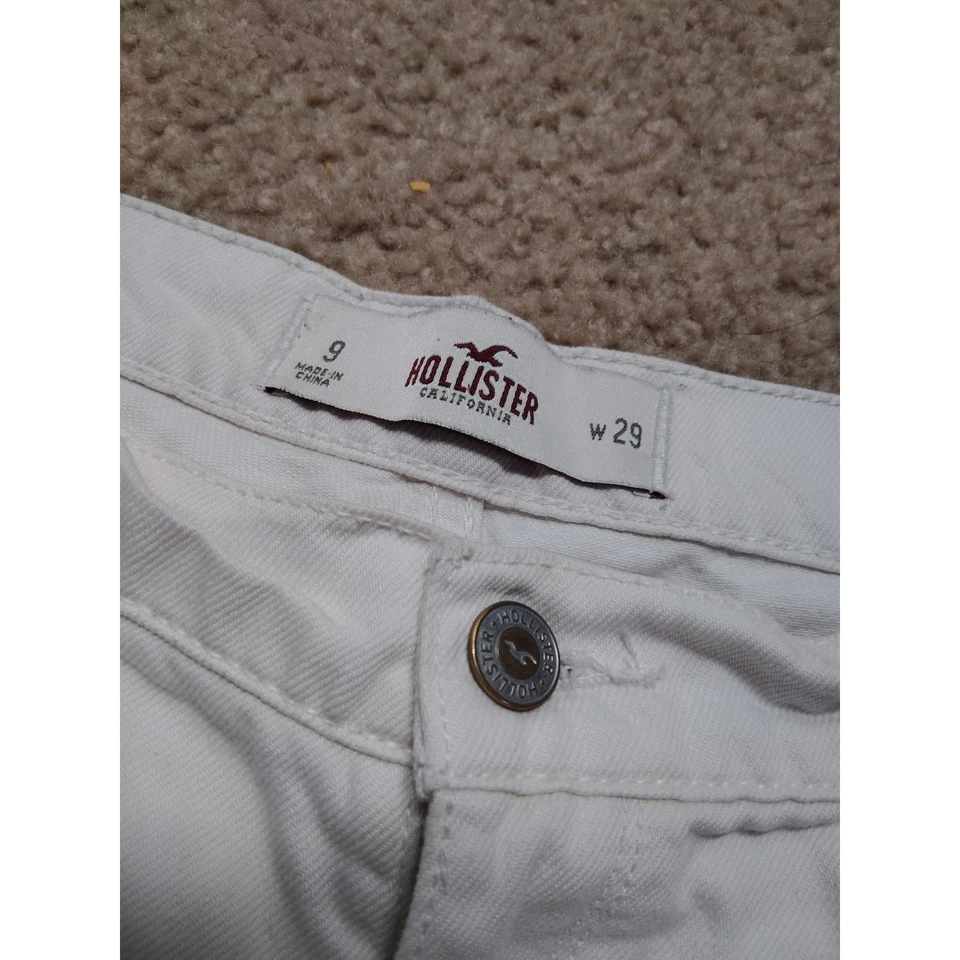 Pantalones cortos de mezclilla blancos Y2K Hollister talla 9 Foto 3 de 4
