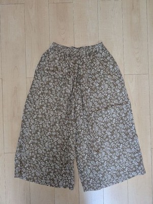 ICHI Antiquites Vintage Floral Print Linen Pants Free Size