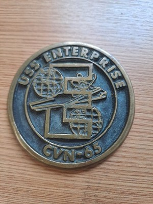 USS ENTERPRISE CVN-65 American Aircraft Carrier Ships Crest Brass Badge RARE