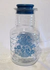 Vintage Pyrex Cornflower Country Blue Glass Juice 2 Qt Carafe W/ Lid