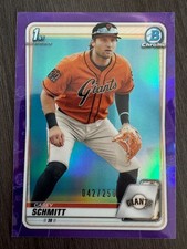 2020 Bowman Draft Chrome Casey Schmitt BD129 Purple Refractor serial /250 1st !