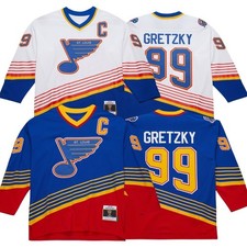 Gretzky 99 1995-96 MEN Stitched Jersey White Blue Power