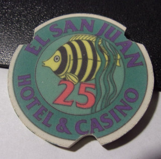EL SAN JUAN HOTEL CASINO $25 NOTCHED gaming poker chip Carolina Puerto Rico