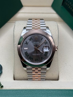 Rolex Datejust 41 NEW 2026 Wimbledon Dial Two Tone Rose Gold Smooth Jubilee