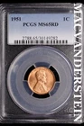 1951 Lincoln Wheat Cent-PCGS MS 65 RD Choice Gem BU No Reserve #SLL257