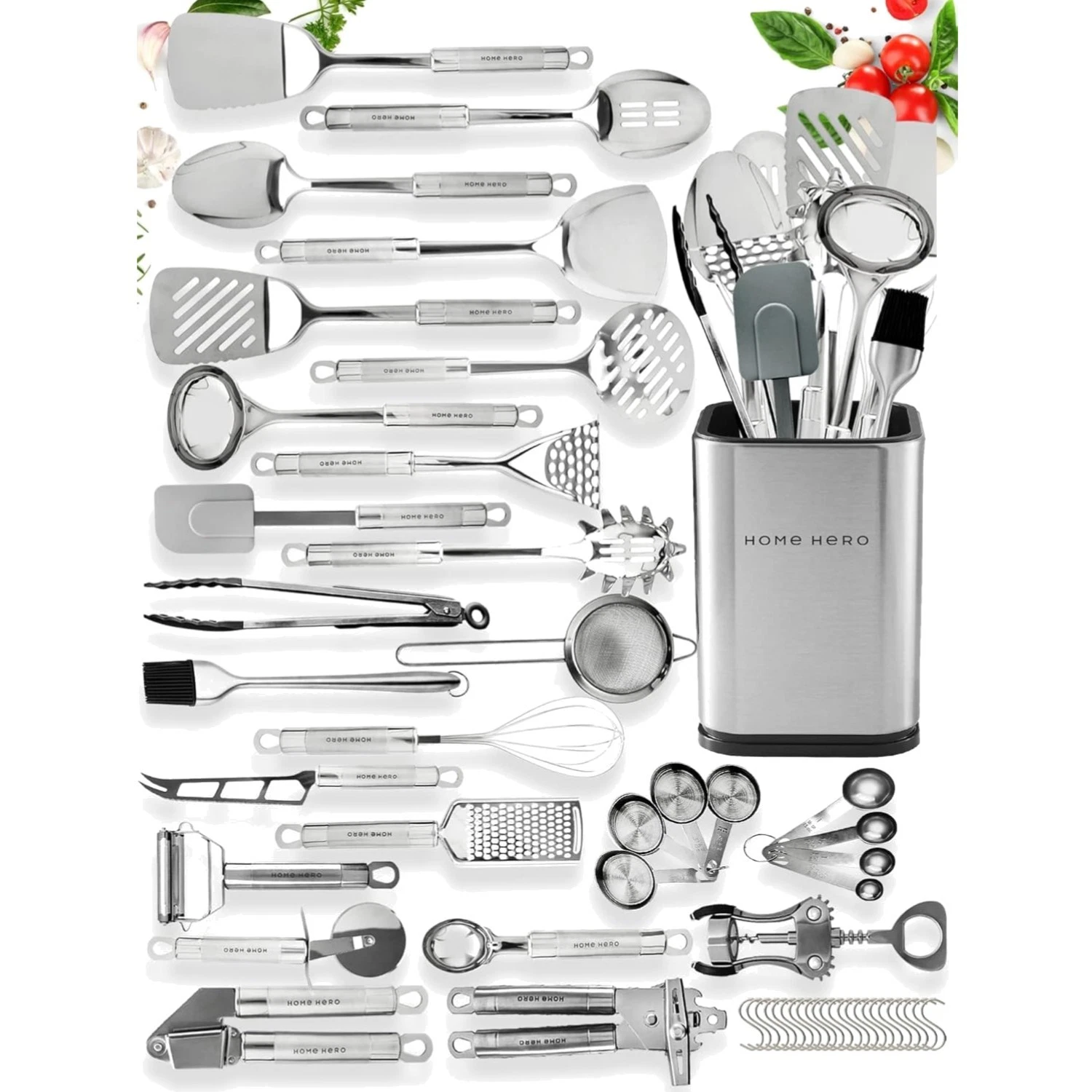 Stainless Steel Cooking Utensils Set, 54 Pieces for Every Occasion