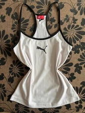 puma black and white retro summer cami top