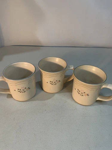 RARE Pfaltzgraff Remembrance Set 3 Large Coffee Mugs #289. 3 3/4" Tall. EUC. USA