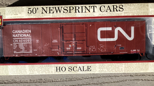 LIFE LIKE PROTO 1000 HO 1/87 CN GRAFFITI 50' NEWSPRINT BOX CAR RD #404092 400314 - Picture 2 of 16