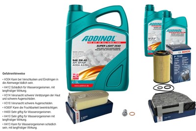 BOSCH Inspektionspaket 7L ADDINOL SUPER LIGHT 5W-40 für Mercedes CLS C218 X204
