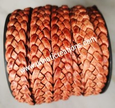 Flat Braided Genuine Leather Cord Indian Origin 5 Meter By UnnatiCreations India