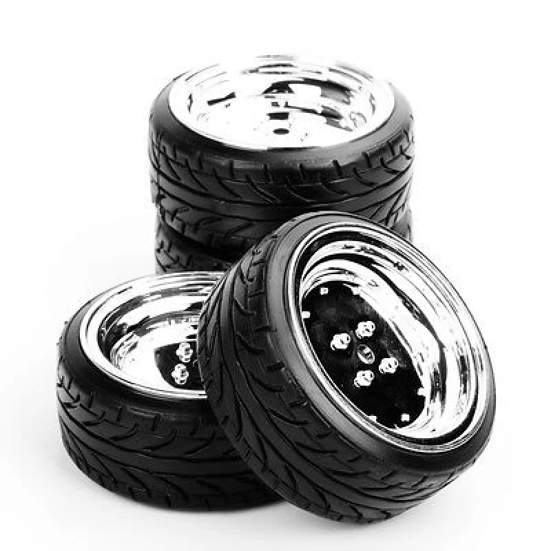 4PCS RC 1/10 Flat Drift Tire&Wheel Rim For HPI HSP RC 1/10 on Road Car 12mm Hex - Image 4 of 4
