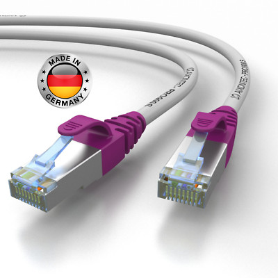 Cat 6A RJ 45 Patchkabel Netzwerkkabel 10 Gig Ethernet LAN Kabel S/FTP LSOH Lila