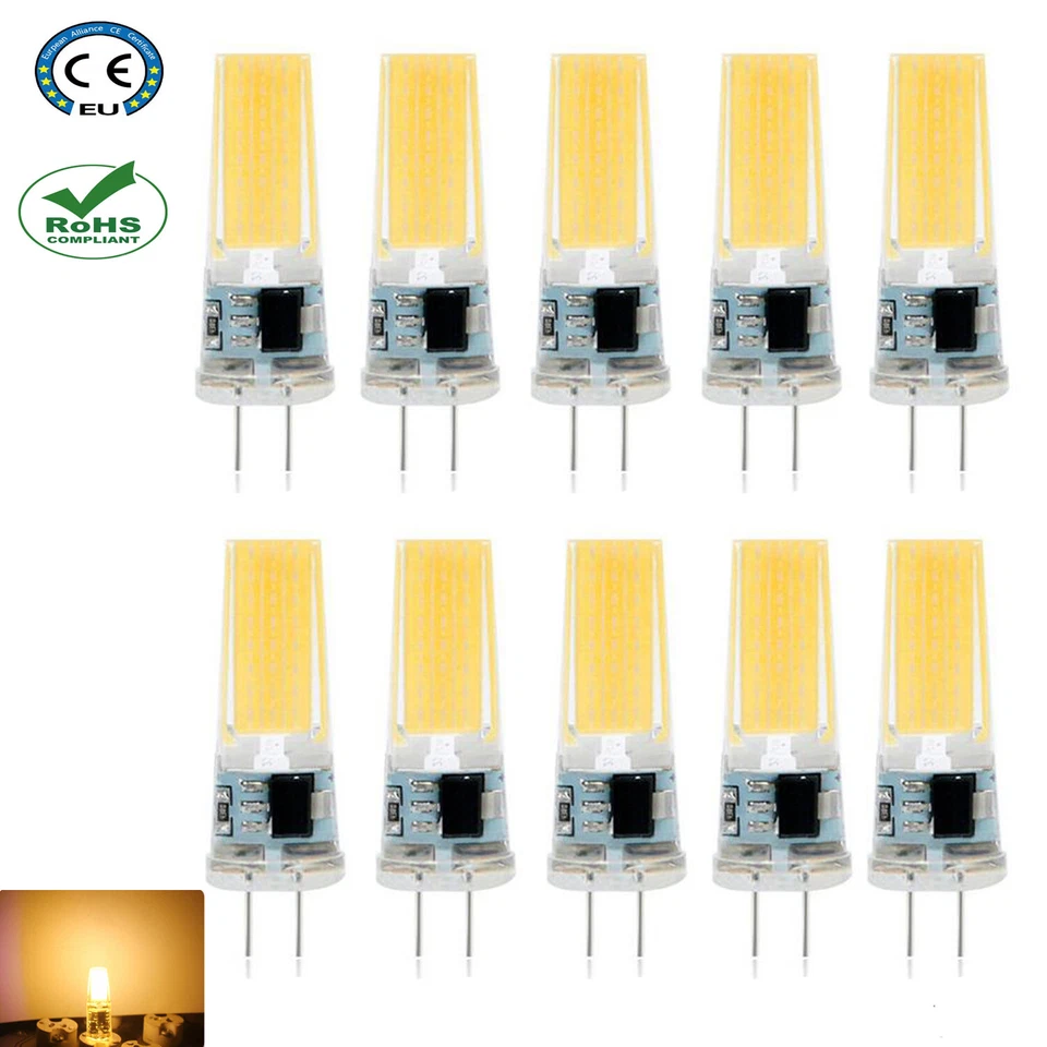 10x g4 led bulb dimmable COB 6W AC DC 12V Warm White Capsule light 12 volt bulbs - Image 2 of 4