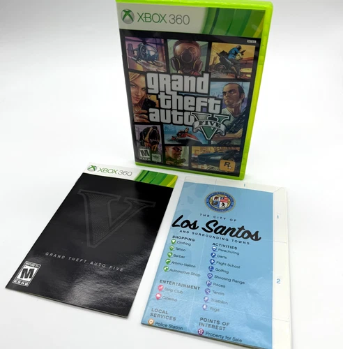 Grand Theft Auto V XBOX 360 Complete w/ Map CIB