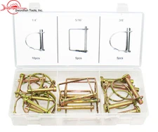 Swordfish 32150 - 20pc PTO Lock Pin Assortment Square & Round Hitch Pin Set