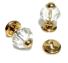 POMOLO PER PORTA PORTONE CRISTALLO SWAROVSKY d.mm.65 ORO GOLD GIREVOLE O FISSO