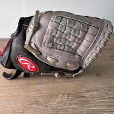 Rowlings Sure Catch 10 Inch Leather Youth Baseball Glove Grey  Black