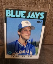 Tom Filer Autograph Signed 1986 Topps Toronto Blue Jays