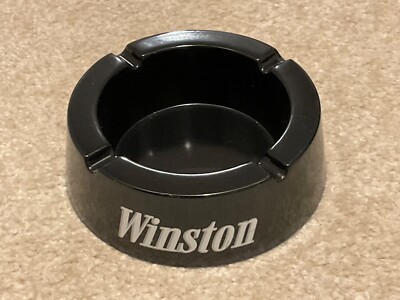 Mint NOS Winston Cigarettes Tobacco Black Plastic Ash Tray