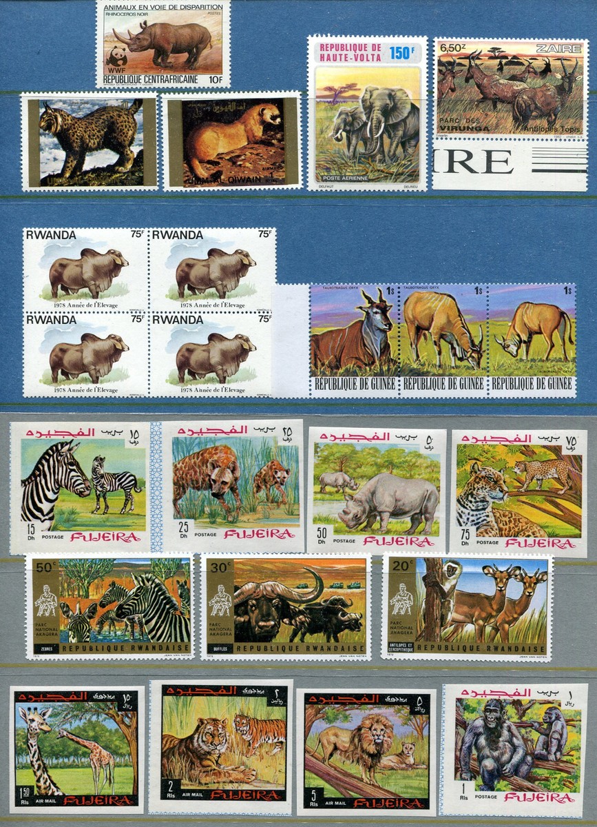 Timbre Rwanda 1970 MNH (Neuf Jamais Collé) - 8 Valeurs Avec Gorilles Et Singes, Faune Africaine