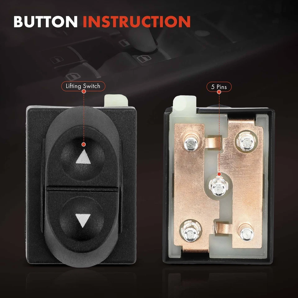 2x Interruptor de ventana eléctrica delantero o trasero para Ford F/E Series F-150 F250 E-150 Ranger Foto 4 de 4