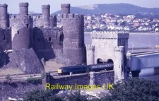 Railway Photo 6x4 Class 45 BR Blue passes Conwy Castle c1985