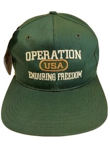 Operation Enduring Freedom Veteran Ribbon Baseball Cap - Adjustable Cotton Poly Blend Hat - View #2