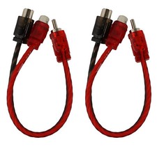 Pair of Audio RCA Y Adapter 1 Male 2 Female Jacks Extension Splitter DS18