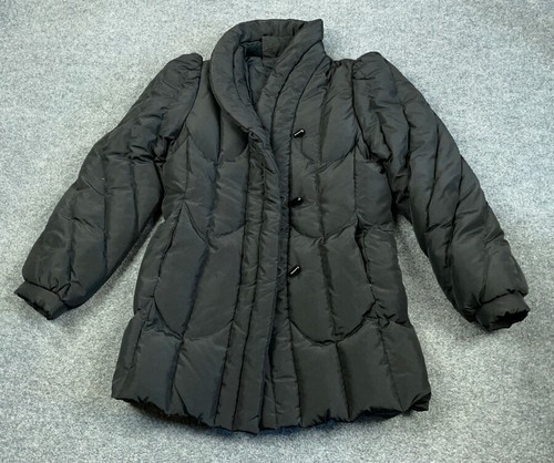 VTG 80s Black Shawl Collar Down Puffer 