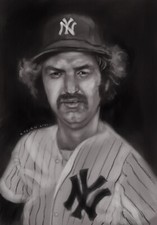 Thurman Munson, Yankees, Original Giclee Print, Signed. 11”x14”.