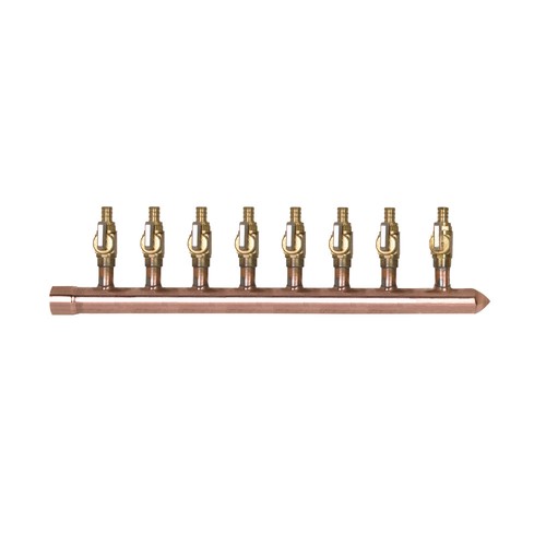 8 - port 1/2" PEX w/ Ball Valve Plumbing Manifold RIGHT