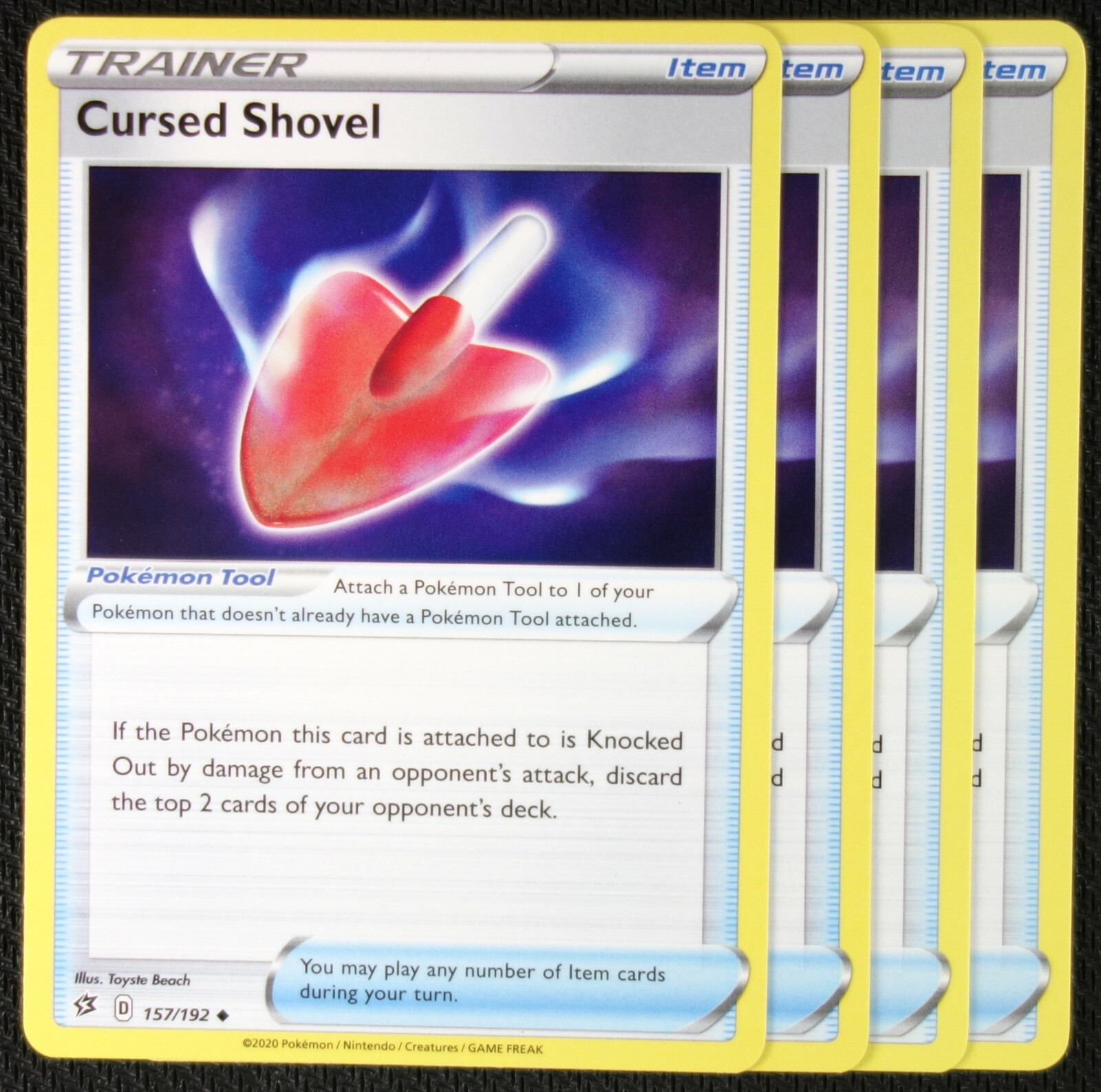 Pokemon Cards 4x Cursed Shovel 157/192 Playset Rebel Clash NM/M | eBay