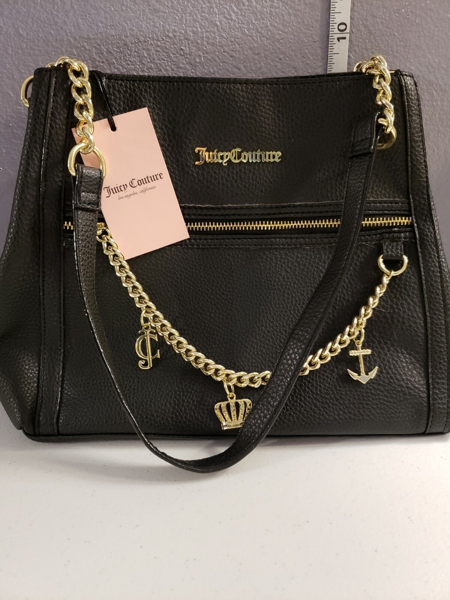 New Juicy Couture Black With Gold Hardware Shoulder Handbag New Juicy Couture Black With Gold Hardware Shoulder Handbag